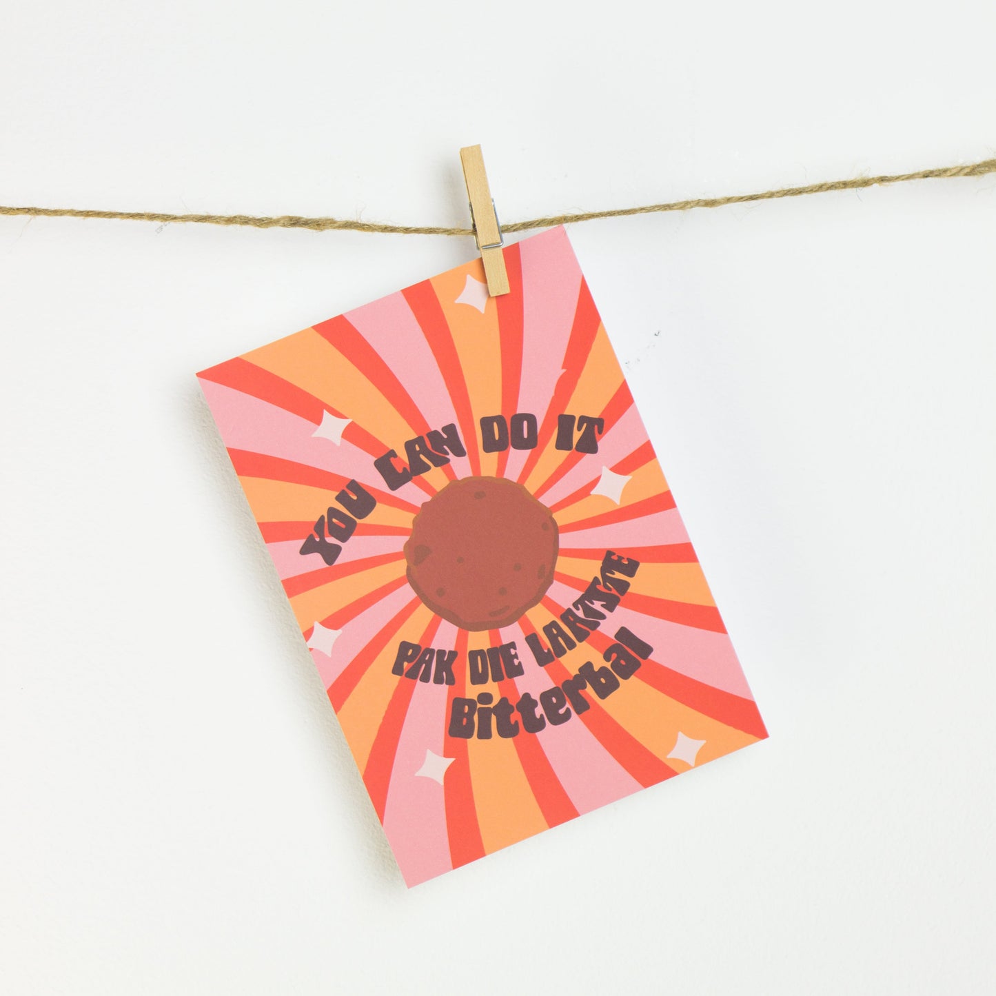 Motiverende print met snack-quote: Pak die laatste bitterbal