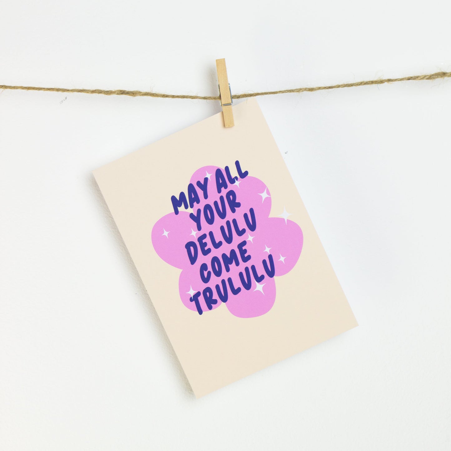 Fonetische grap op poster: May all your dell come trululu