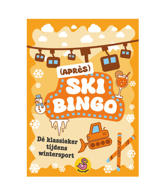 Après-Ski Bingo spel – grappige wintersport-bingo voor tijdens de après-ski, origineel cadeau voor vrienden of stelletjes, leuke activiteit en speels souvenir van de skivakantie/wintersport.